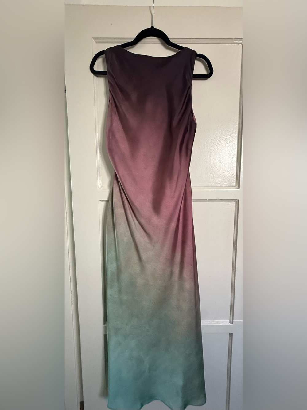 Zara Ombré Satin Ruched Midi Dress | NWT | Large - Picture 8 of 11